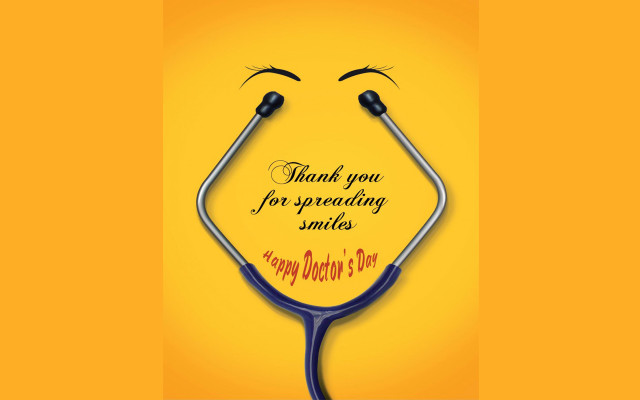 Stethoscope happy doctors day message free wallpaper - medium preview image