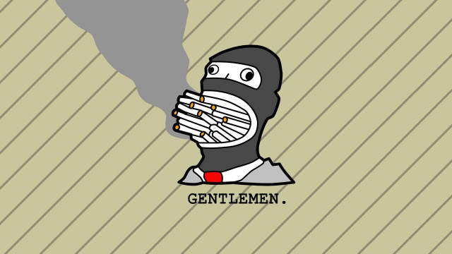 Cartoon man mask cigarette face free wallpaper - medium preview image