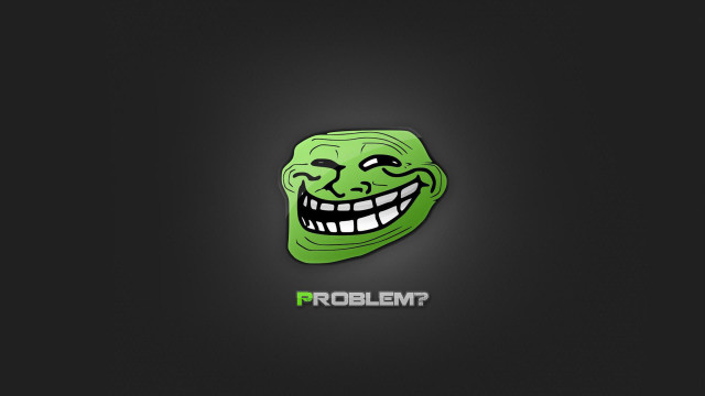 Green troll smile problem black free wallpaper - medium preview image