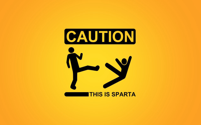 Yellow background caution sign man free wallpaper - medium preview image