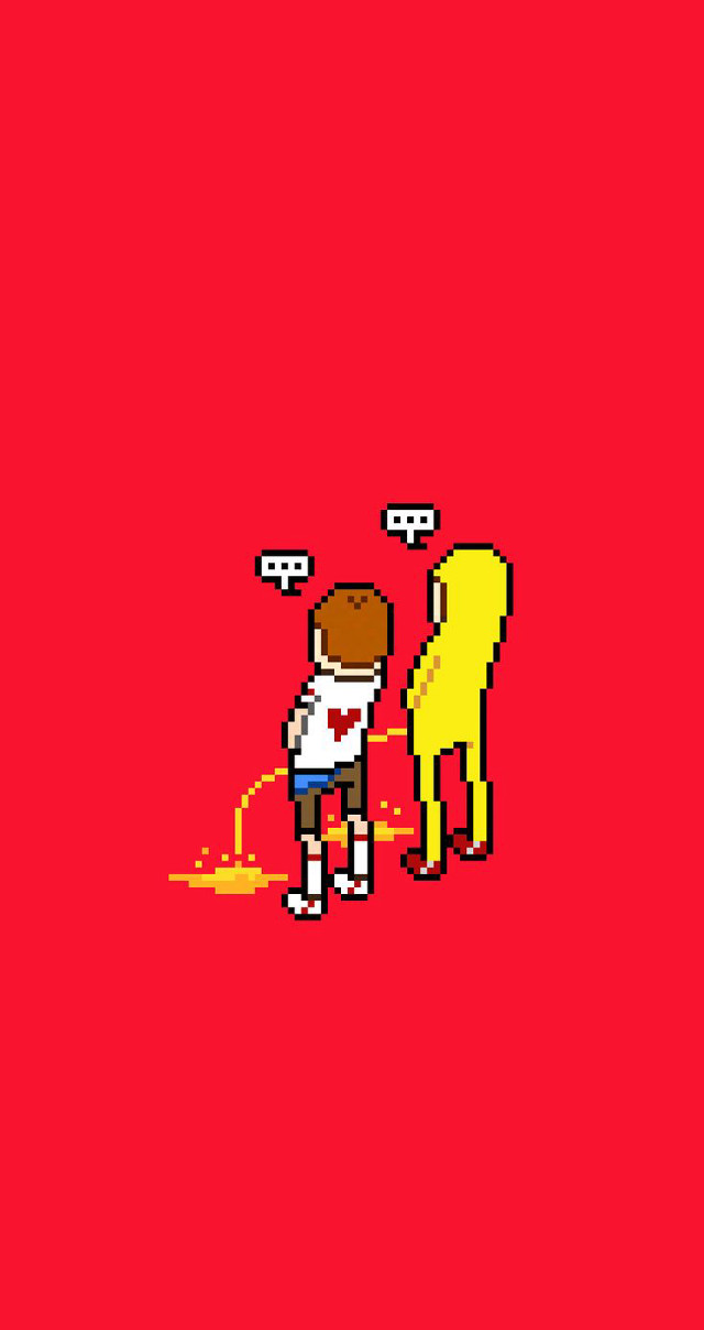 Boy dog pixel art red free wallpaper - medium preview image