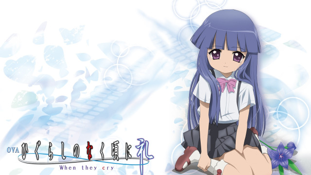 Girl blue hair sitting ground free wallpaper - medium preview image