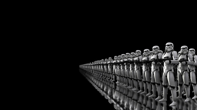Toy figures lined up black free wallpaper - medium preview image