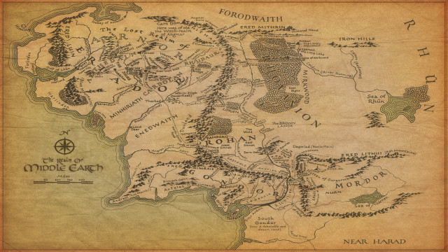 Middle earth map adventures places free wallpaper - medium preview image