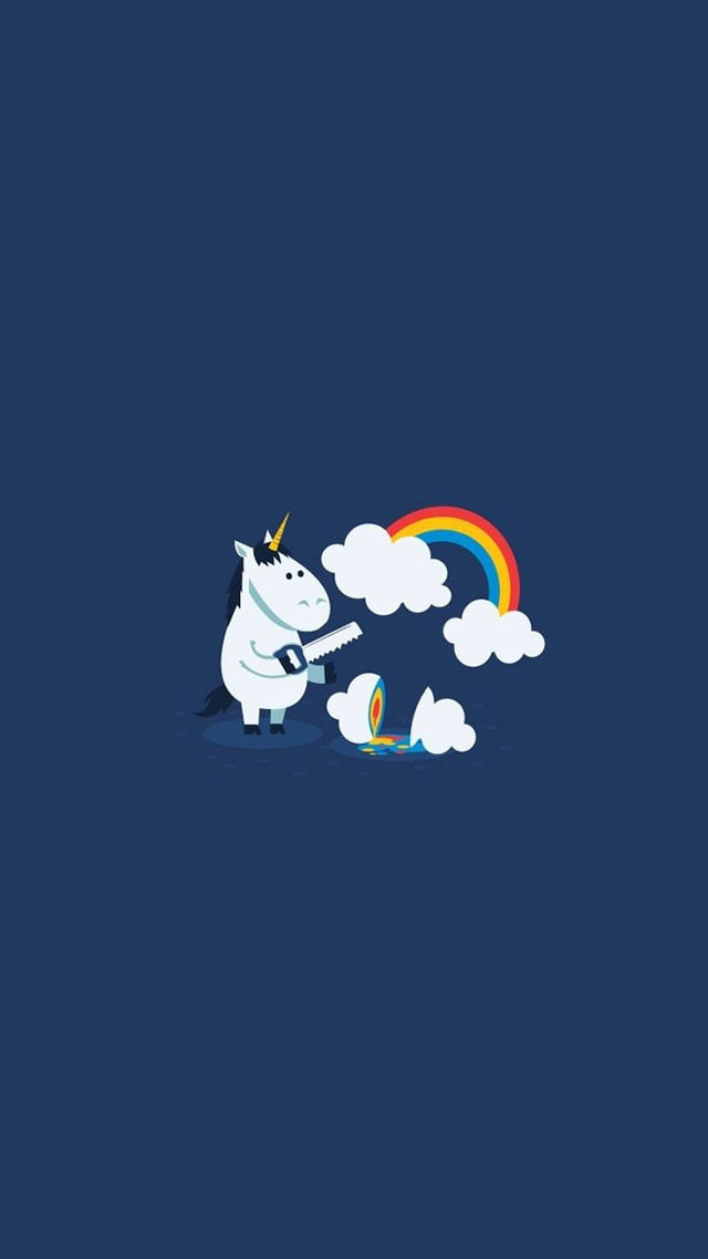 Cartoon unicorn clouds rainbow background free wallpaper - medium preview image