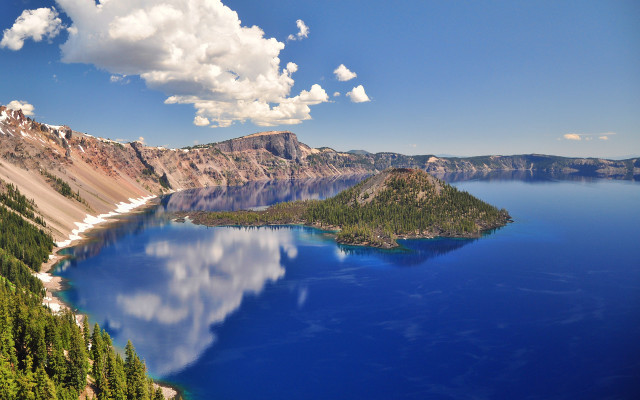 Lake mountains trees cloudy sky #19 free wallpaper - medium preview image