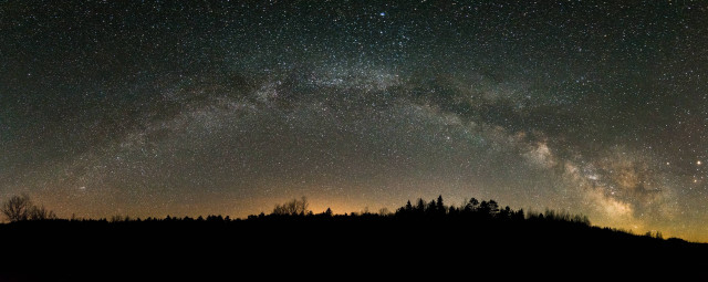 Night sky stars trees hillside free wallpaper - medium preview image