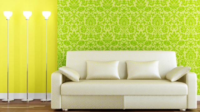 Couch green wall lamps lamppost free wallpaper - medium preview image