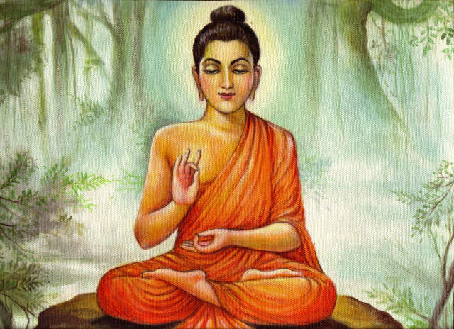 Buddha forest peace sign tree free wallpaper - medium preview image