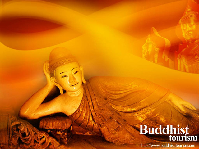 Buddha statue wooden table yellow free wallpaper - medium preview image