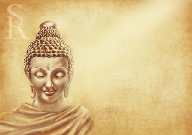 Buddha statue light shining face free wallpaper - medium preview image