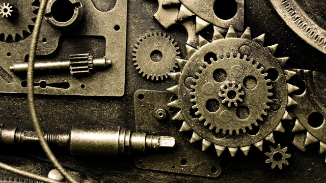 Clock gears cord screw closeup free wallpaper - medium preview image