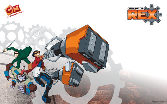 Cartoon two men machine green free wallpaper - medium preview image