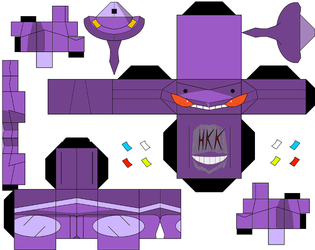 Purple monster paper model big free wallpaper - medium preview image