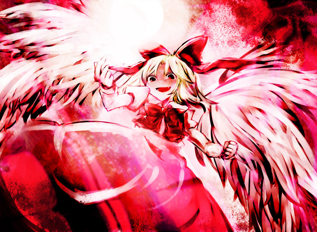 Woman angel wings rose painting free wallpaper - medium preview image