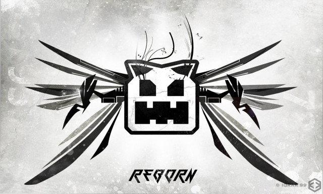 Black white logo scissors shield free wallpaper - medium preview image