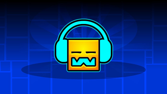 Blue yellow headphone face blue free wallpaper - medium preview image