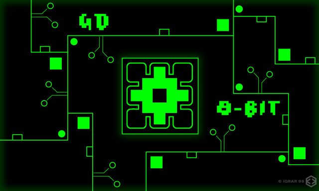 Green square cross black background free wallpaper - medium preview image