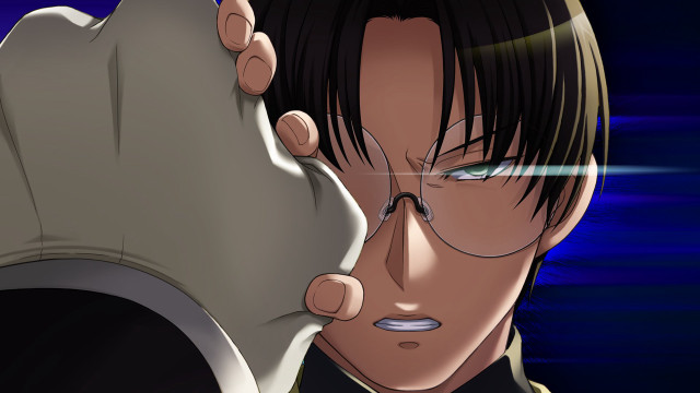 Man glasses black shirt hand free wallpaper - medium preview image