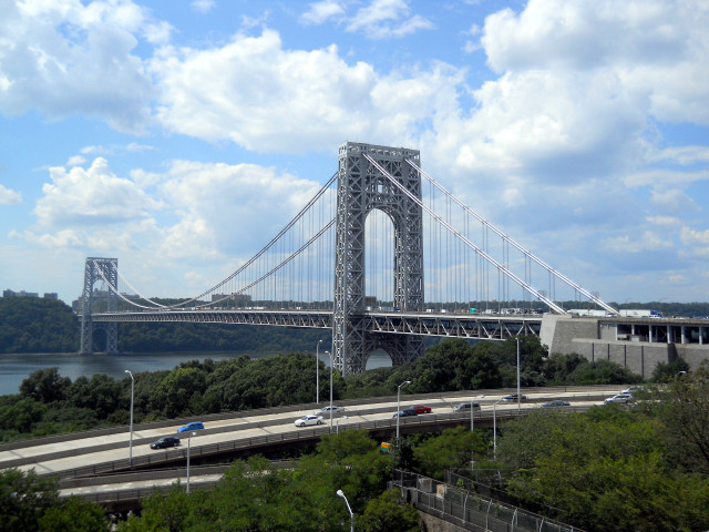 Bridge river cars background clouds free wallpaper - medium preview image