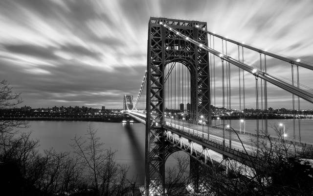 Bridge water sky clouds city free wallpaper - medium preview image