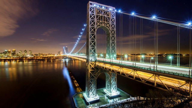Bridge river night lights city #4 free wallpaper - medium preview image