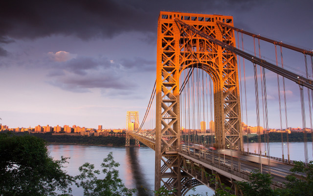 Bridge city view river cars free wallpaper - medium preview image
