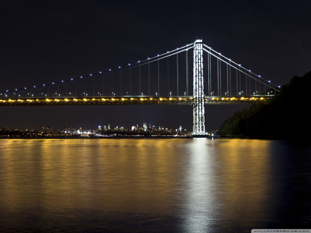 Bridge water night lights city #14 free wallpaper - medium preview image