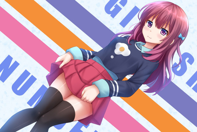 Pink haired girl blue shirt #2 free wallpaper - medium preview image