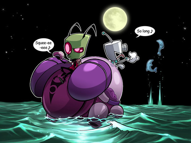Cartoon character floating water cat #2 free wallpaper - medium preview image