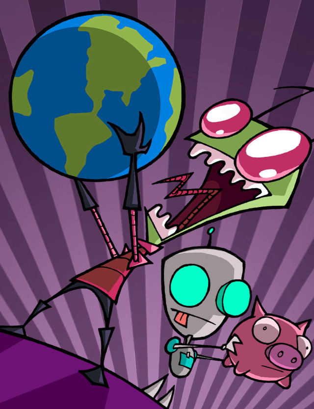 Cartoon character holding pig balloon free wallpaper - medium preview image