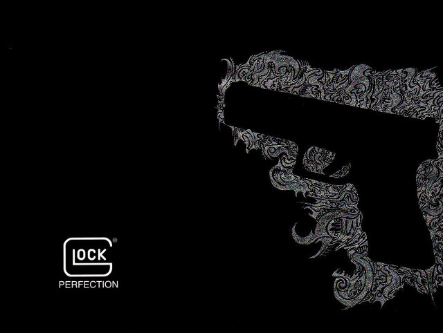 Black white gun pattern lycoart free wallpaper - medium preview image