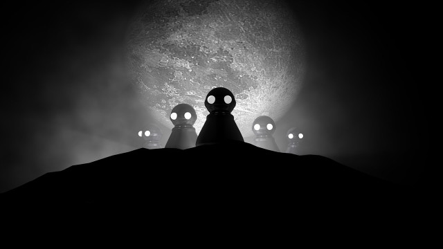 Three lights hill dark moon free wallpaper - medium preview image