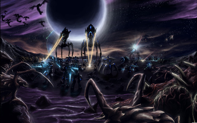 Sci fi alien city night free wallpaper - medium preview image