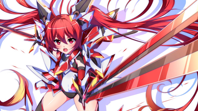 Anime girl red hair sword #7 free wallpaper - medium preview image