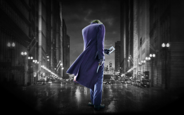 Man purple suit hat city free wallpaper - medium preview image