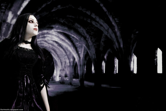 Gothic woman dark tunnel arches free wallpaper - medium preview image