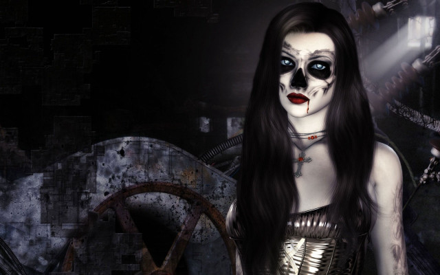 Woman makeup art body painting free wallpaper - medium preview image
