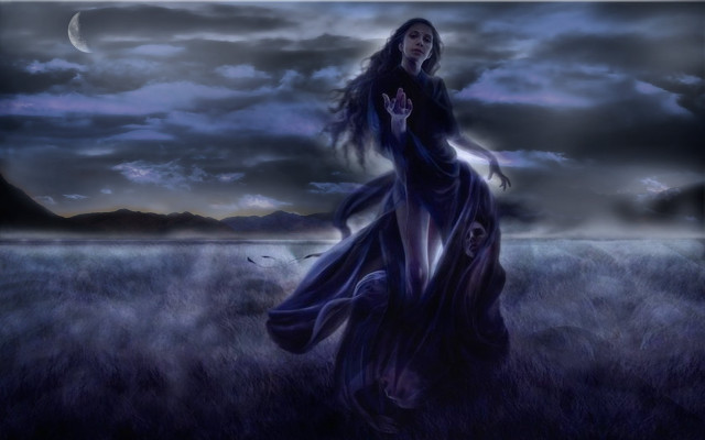 Woman long dress field full free wallpaper - medium preview image