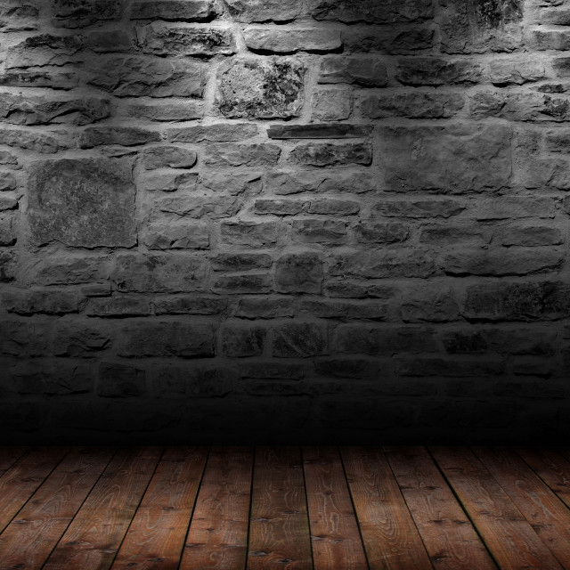 Dark room brick wall wooden free wallpaper - medium preview image
