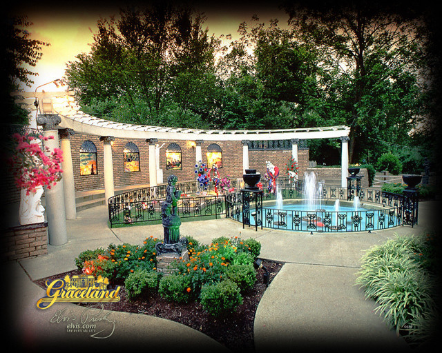 Fountain garden flowers trees resort free wallpaper - medium preview image