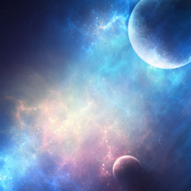 Space scene planets star cluster free wallpaper - medium preview image