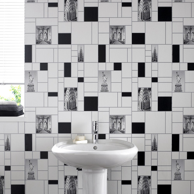 Bathroom sink tiled wall window free wallpaper - medium preview image