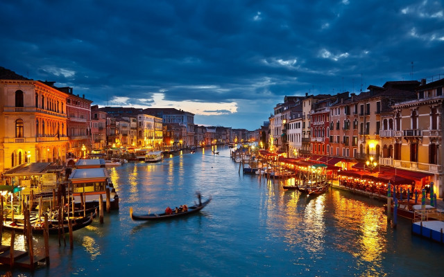 River boat buildings night lights #2 free wallpaper - medium preview image
