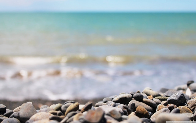 Beach rocks water cloudy sky #9 free wallpaper - medium preview image