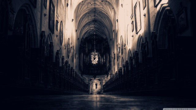 Cathedral clock hallway middle walls free wallpaper - medium preview image