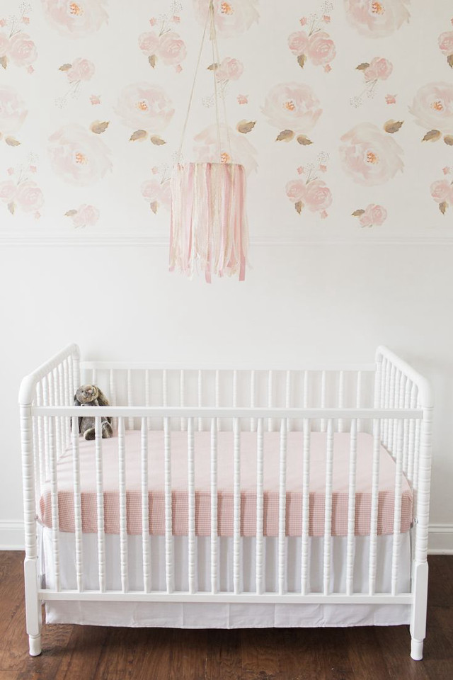 White crib pink blanket floral free wallpaper - medium preview image