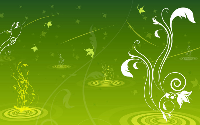 Green background swirly design butterfly free wallpaper - medium preview image