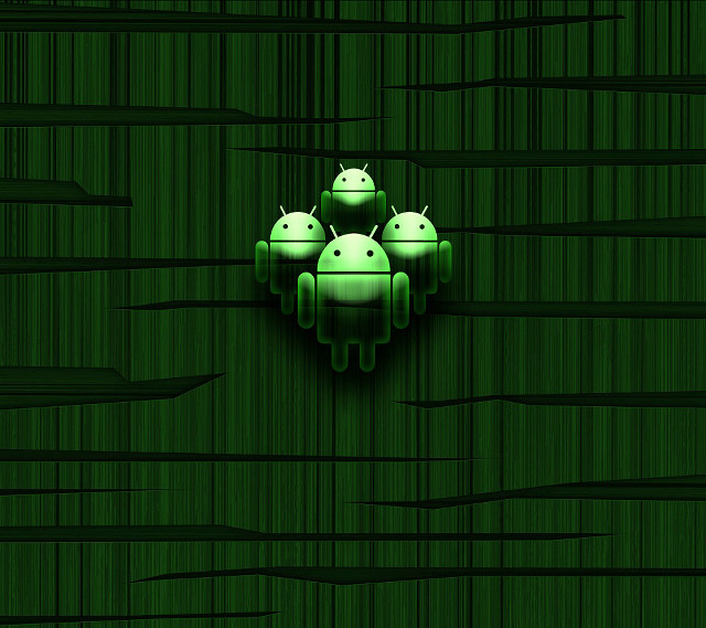Green wall androids bamboo pattern free wallpaper - medium preview image