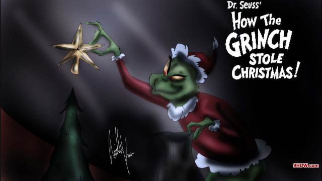 Grinch holding star pointing caption free wallpaper - medium preview image